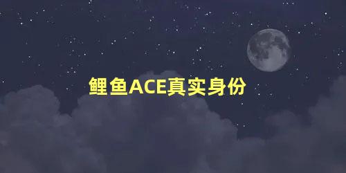 鲤鱼ace的真实身份(鲤鱼ace的真名是什么)